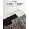 Nuevos pantalones casuales largos para hombre de estilo coreano para otoño e invierno, pierna recta, caída suave, corte limpio, corte holgado, que alargan la figura y estilizan, con cordón