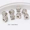 Cor de cobre forte retenção de cor contas de barril com furo grande incrustadas com contas de zircônia pulseira de cristal Luton colar acessórios de joias diy