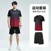 Ropa Deportiva de Secado Rápido, Transpirable para Correr para Hombre, Ropa de Fitness de Verano, Traje de Fútbol, Camiseta de Manga Corta, Ropa de Entrenamiento, Camiseta de Seda Helada de Secado Rápido