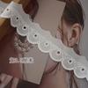 Encaje de algodón bordado unilateral, accesorios de decoración de ropa, material de costura para cuello, puños y faldas.