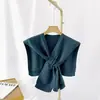 Chal de hombro primavera y otoño prenda exterior Corea del Sur tejido anudado bufanda para habitación con aire acondicionado bufanda para el cuello de mujer capa pequeña
