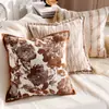 Fronha Cor Creme Estilo Francês, Almofada Decorativa Maillard Marrom Vintage, Almofada de Encosto para Sofá de Sala de Estar