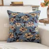 Funda de Almohada Jacquard Nueva Transfronteriza Funda para Cojín de Cabecera de Sofá Patrón Floral Retro Funda de Almohada Decorativa para el Hogar