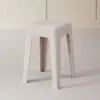 Banqueta de Plástico para Uso Doméstico, Banqueta Alta Moderna Simples Espessa para Sala de Estar e Sala de Jantar, Banqueta Quadrada Dopamina Empilhável para Adultos
