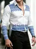 Comercio Exterior Transfronterizo Camisa de Manga Larga para Hombre Moda Callejera Amazon Casual Cardigan Casual de Manga Larga con Estampado 3D