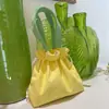 Bolsa para Fiambrera de Color Liso, Bolso Tote de Gran Capacidad, Bolsa de Lona con Cordón, Estilo Fresco y Dulce
