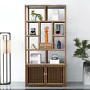 Estante Antiguo de Madera Maciza Estantería de Nuevo Estilo Chino Estante de Almacenamiento Multifuncional Divisor de Sala de Estar Pabellón Duobao Estante para Té Vitrina
