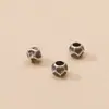 Joyería al por mayor de Plata de Ley 925 Plata Tailandesa Retro Accesorios DIY Pulsera de Cristal Tendencia Nacional Corazón Cóncavo de 5 mm Cuentas Espaciadoras de Plata