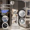 Oso violento estilo crema, gran adorno de piso para sala de estar y recibidor, arte de moda con una estética de alta gama, decoración del hogar, regalo de inauguración