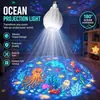 Tapa de lámpara LED transfronteriza lámpara láser proyección 360 grados patrón de Halloween proyección Navidad 16 figuras proyección lámpara de escenario festiva
