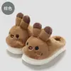 Bonitas pantuflas de algodón con forma de conejo para mujer, adecuadas para usar en interiores y exteriores en invierno, con suelas gruesas, forro cálido y acolchado de felpa. Disponible al por mayor