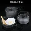 Set de Cocina Portátil para Camping al Aire Libre Aleación de Aluminio Oxidación Dura Combinación de Olla Tetera Hervidor para 2 Personas 3 Personas Utensilios de Cocina Vajilla