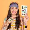 10 nuevas pegatinas de tatuajes de grafiti de coches urbanos de dibujos animados transfronterizos para decoración de brazos de fiesta infantil, pegatinas de transferencia de agua