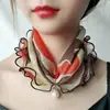 Primavera, Verano y Otoño Estilo Coreano Suéter de Malla Bufanda Pequeña para Cuello y Bufanda para Cuello Delgada Moderna Versátil Semidecorativa Bufanda de Gasa