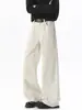 Pantalones de Trabajo Grises Lavables para Hombre, Pantalones de Algodón Delgados de Verano, Holgados, Rectos, de Pierna Ancha, Estilo Americano, Modernos, Casuales