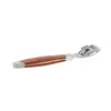 Venta al por mayor de fábrica acero inoxidable mango de madera cuchillo raspador para eliminar piel muerta callosidades cuchillo de pedicura córnea tabla para frotar pies
