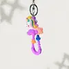 Llavero Colgante de Panda de Dibujos Animados Más Vendido Transfronterizo Muñeco de Unicornio Arcoíris de Goma Blanda Accesorios Espino Confitado Mochila 3D