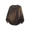 Nuevo suéter de punto para hombre, patchwork, cuello redondo, para otoño e invierno, moderno y a la moda, tejido grueso casual, camisa base de bloques de color