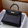 Novo Estilo Textura Pebble Couro Togo Costura Interna Bolsa Kelly Couro Genuíno Bolsa Feminina Bolsa Transversal de Alto Nível Bolsa de Mão Versátil Fashion