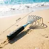 Rastrillo marino de acero inoxidable engrosado, rastrillo de jardín multi-diente resistente a la corrosión para exteriores, herramienta de playa para cavar caracoles y almejas