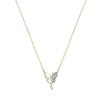 Collar con colgante de borla y cuentas de gota de agua de diamante brillante, cadena de clavícula para mujer, estilo coreano, elegante diseño de nicho, collar de mariposa de concha