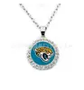 Fábrica de Origen Collar Cápsula del Tiempo NFL 32 Equipos, Colgante Redondo Incrustado con Diamantes, Admite Pedidos Mixtos