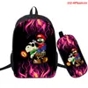 Plantas vs. Mochila con Estampado Digital 3D de Entorno de Juego de Zombis Mochila de Dos Piezas a Todo Color Mochila Escolar para Estudiantes