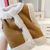 Ins Vintage Fashion Fur One Winter Vest Soft Trendy Pequeno e de meia-idade para crianças Cordeiro Fleece Grosso Top Vest