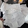 8856 Estilo Barroco Francés Nuevo Estilo Japonés Encaje de Oreja de Madera Algodón Ropa Interior de Cintura Media para Niñas Ropa Interior Amigable con la Piel de la Cadera
