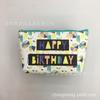 Bolsa de cosméticos de PU con estampado de gato geométrico de planta tropical y fruta, portátil para almacenamiento, bolsa de lavado para viaje