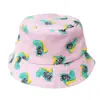 Sombrero de Pescador con Estampado de Dinosaurio Pequeño para Niños Transfronterizo Lindo Sombrero de Cubeta de Dibujos Animados Niños y Niñas Algodón Puro Protección Solar Exterior Sombrero para el Sol
