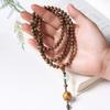 Qinan Aquilaria Pulsera de 108 Cuentas Cuenta Grande Pintada Cera Jade Hombre y Mujer Pareja 6mm Pulsera Multivuelta de Mano