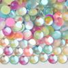 Vidrio Teñido Cristal Diamante Plano Redondo Pegatina Diamante Liso Uñas Arte Perlas Perlas Pez Humano Joyería DIY Taladro de Uñas