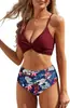 2027 Biquíni de duas peças estilo cross europeu e americano moda praia feminina push-up com alça swimsuit Amazon atacado