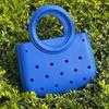 Bolso de Mano para Mujer EVA Nueva Moda Portátil Bolso con Agujeros de Anillo Hueco DIY Bolso con Agujeros Impermeable para Viaje Diario Playa