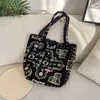 511241 Bolso de Hombro Retro de Felpa para Otoño e Invierno Bolso Reversible para el Trabajo y Ropa de Trabajo Bolso de Lona Bolso para Estudiantes