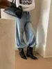2026 Tendência Novo Estilo Coreano Fivela de Cinto Feminina Botas Empilhadas, Bico Fino Salto Bloco Botas de Cano Curto, Botas de Moda de Camurça de Verão