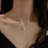 Nuevo Collar de Clavícula de Perlas de Plata Esterlina S925 para Mujer Diseño Nicho de Lujo Ligero de Alta Gama Moda Versátil Fábrica de Origen