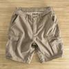 Verano Ins Marca de Moda Pantalones Cortos de Trabajo para Hombre Estilo Británico Juventud Retro Sueltos Rectos Multibolsillo Casual Pantalones Cortos de Cinco Puntos