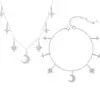 Collar Estrella Luna Plata Esterlina 925 Diseño Nicho para Mujer Lujo Ligero Cadena Clavícula Estrella Ocho Hombres Viento Ins Colgante Sol