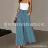 Calça Casual Wide-Leg Fresca de Novo Estilo Primavera/Verão Transfronteiriça Europeia e Americana para Mulheres com Cintura Elástica e Calça Saia de Cintura Alta 2026