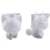 Molde de Resina de Cristal DIY Molde Grande de Unicórnio Superfície Espelhada Gato de Queijo 3D Molde de Silicone Molde de Papoula
