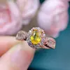 Anillo tesoro amarillo azul natural gema grado 5A, tamaño 5*7mm plata 925 Seiko incrustación fábrica venta al por mayor directa