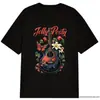 Camiseta de Manga Corta Estampada Transfronteriza Verano Estilo Americano Holgada Cuello Redondo