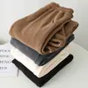 Toma real de pantalones de chándal cálidos y suaves con forro polar y puños elásticos - pantalones deportivos y casuales para mujer de otoño e invierno con forro polar y engrosados