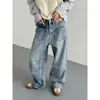 Design Retro Americano para Usar ao Contrário, Jeans Scimitar Casual Elegante e Preguiçoso, Novas Calças Largas Soltas para Homens e Mulheres, Tendência