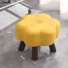 Taburete Pequeño de Madera Maciza, Taburete Bajo para el Hogar, Banco Pequeño, Taburete para Cambiar Zapatos en la Entrada, Taburete Blando con Bolsa para Sala de Estar, Taburete para Sofá, Taburete Creativo de Cuero