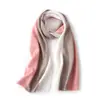 Cachecol de Lã Cashmere 35% Outono Inverno, Xale de Lã Fashion Tricotado, Uso Duplo, Costura de Três Cores, Cachecol de Pescoço Quente para o Dia a Dia