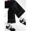Pantalones vaqueros anchos y holgados de maternidad de color azul oscuro para mujer, adecuados para otoño e invierno, nuevo estilo casual 2026, talla grande, cropped, adelgazante