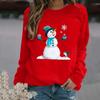Suéter navideño de cuello redondo para mujer, suéter holgado de manga larga con estampado de otoño e invierno